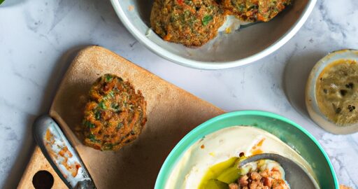 Rychlé falafel s hummusem.