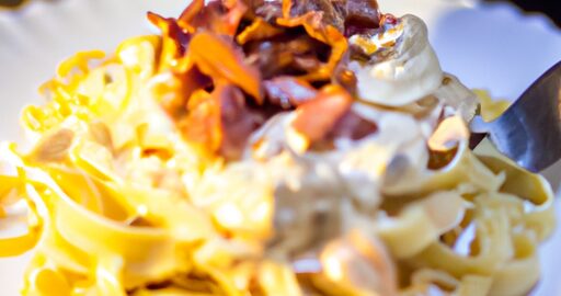 Pasta carbonara s pancettou a vaječným krémem