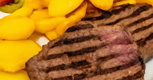 Biftek s bramborovým pyré.