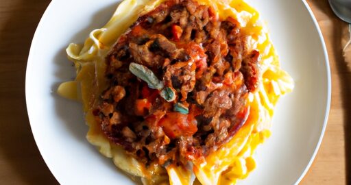 Ragu bolognese s tagliatelle.