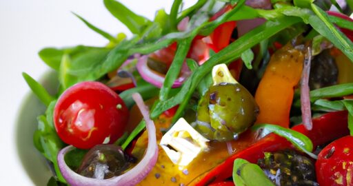 Pikantní hovězí salát se zeleninou.