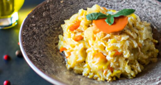 Rizoto s houbami a šafránem.