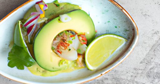 Ceviche z lososa a avokáda.