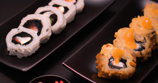 Sushi z lososového filetu v černém sezamovém obalu