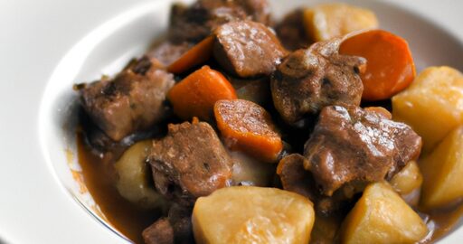 Boeuf Bourguignon s hovězím masem.
