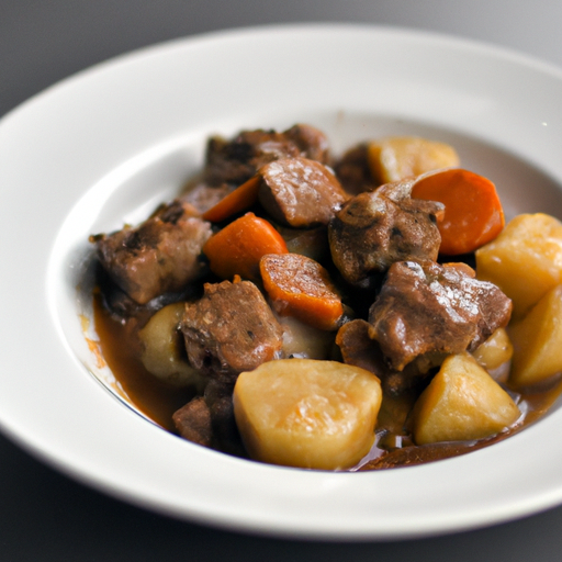 Boeuf Bourguignon s hovězím masem.