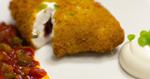 Kuřecí cordon bleu s bramborovou kaší.