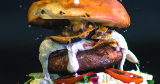 Hovězí burger s hranolkami.