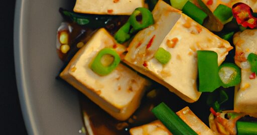 Křupavý tofu s česnekem a zeleninou