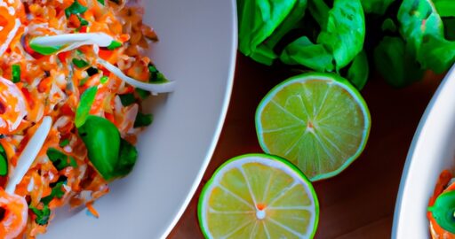 Indonéský nudlový salát s krevetami