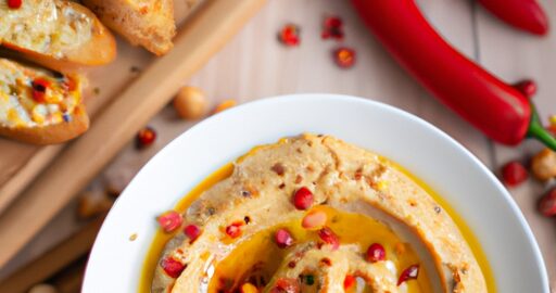 Hummus s pečenou paprikou a česnekem