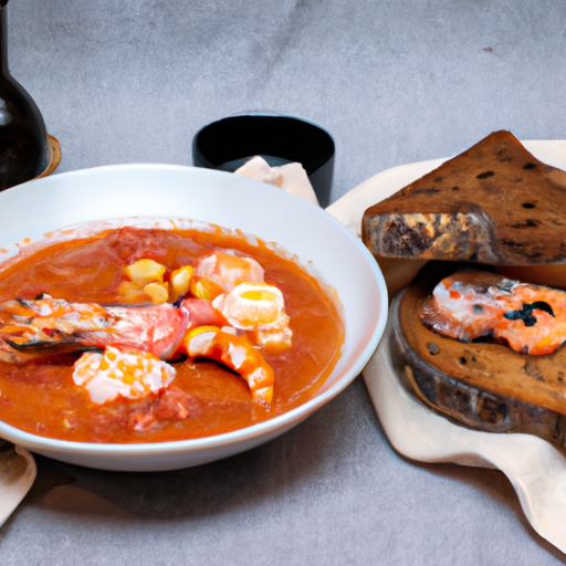 Bouillabaisse s česnekovým toastem.