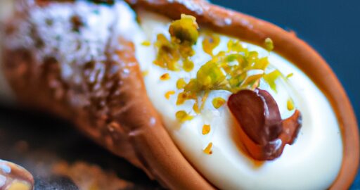 Cannoli s ricottou a pistáciemi.