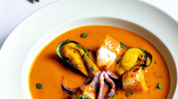 Bouillabaisse rybí polévka s chuťovkami.