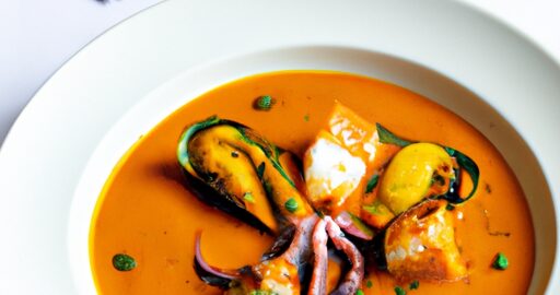 Bouillabaisse rybí polévka s chuťovkami.