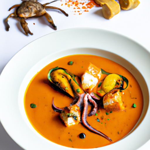 Bouillabaisse rybí polévka s chuťovkami.