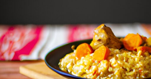 Kuřecí korma s plackou.