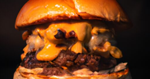 Hovězí burger s hranolky.