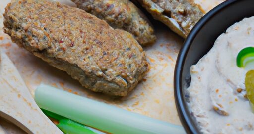 Tahini omáčka s grilovaným kuřecím.

Nebo:

Kibbeh searanými zeleninami a jogurtem.