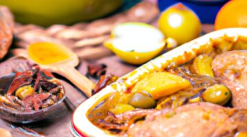 Tagine s kuřecím masem a olivami