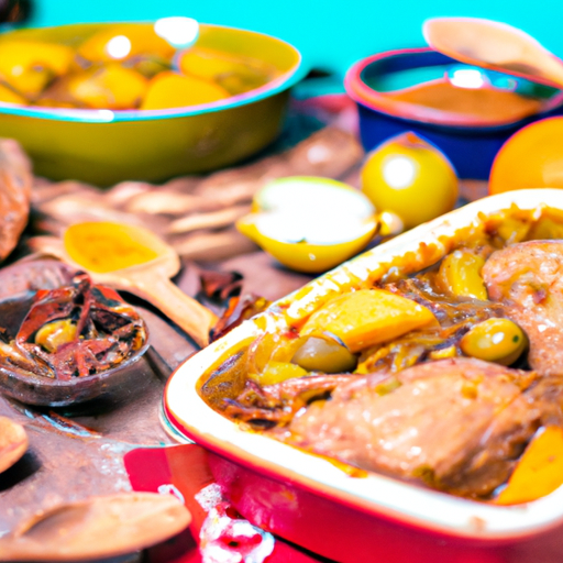 Tagine s kuřecím masem a olivami