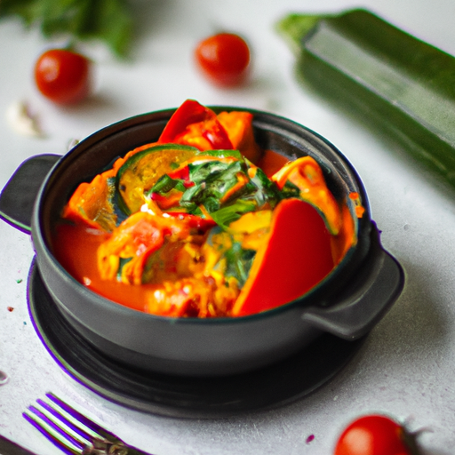 Ratatouille s pečeným kuřecím masem