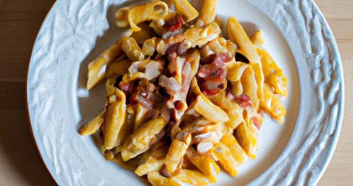 Penne alla carbonara s pancettou