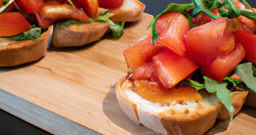 Italská bruschetta s rajčaty a bazalkou