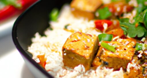 Indiánské paprikové tofu s rýží