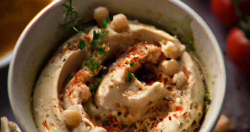 Hummus s piniovými oříšky a česnekem