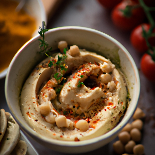 Hummus s piniovými oříšky a česnekem