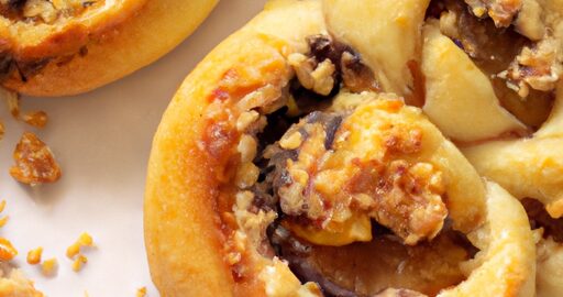 Koláč se švestkami a drobenkovou střechou.