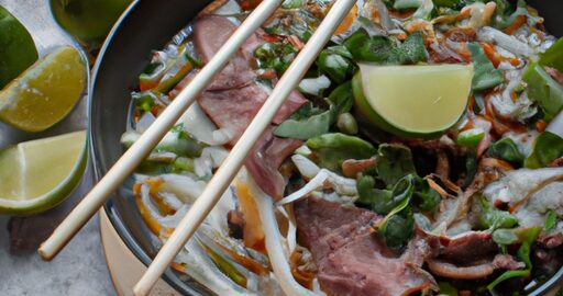 Pho bo – vietnamská polévka s hovězím masem.