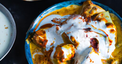 Kuřecí maso s máslem a naan.