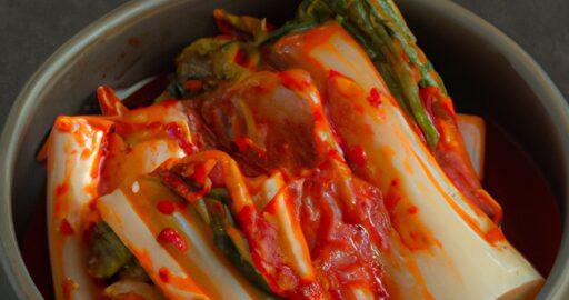 Kimchi“ – korejská kyselá zelenina.
