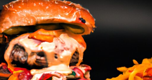 Hamburger s bramborovými hranolky