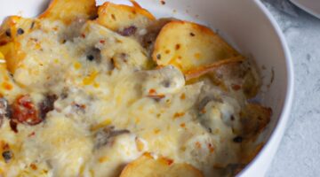 Kuřecí plněný sýrem Baguette Gratin.