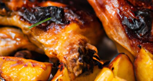 Pečené kachní stehno s červeným zelím