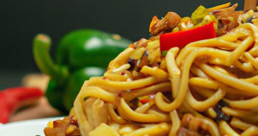 Kuřecí nudle s kořením Kung Pao