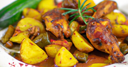 Rajčatový dýňový kari s kuřecím.