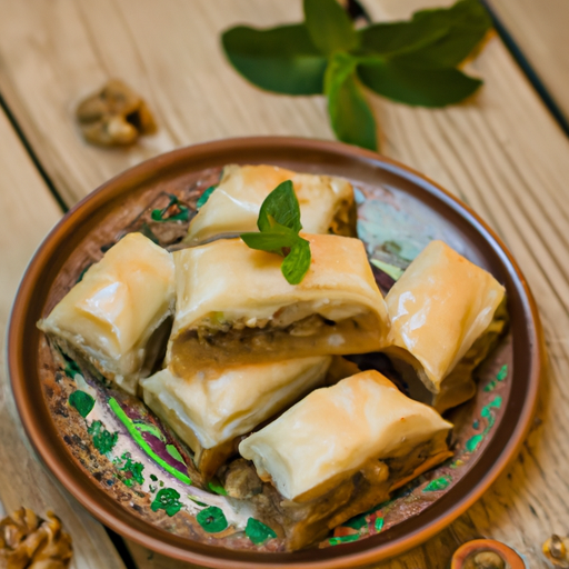 Baklava s oříšky a medem.