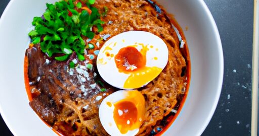 Ramen s vajíčkem a chřestem