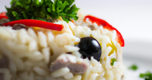 Houbový rizoto s bílými fazolemi.