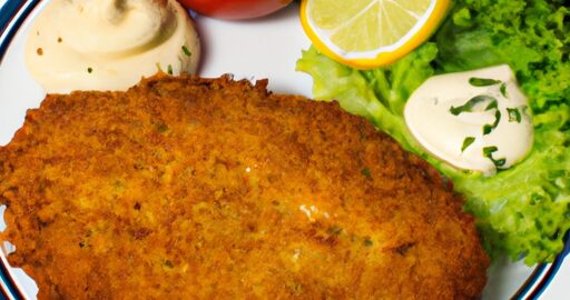 Milanesa de carne so salátem.