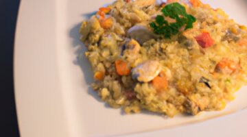 Risotto s kuřecím masem a houbami