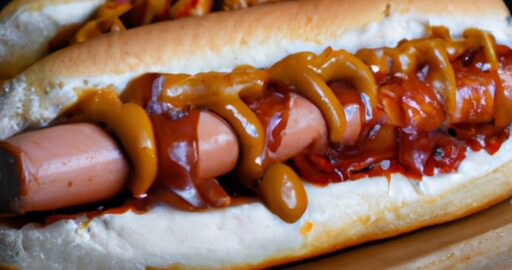 Hotdog s cibulí a hořčicí