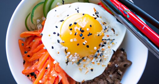 Bibimbap – tradiční korejské směsi rýže.