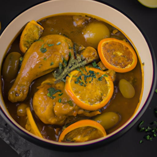 Tajine s kuřecím masem a citronem