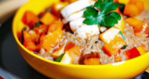 Ratatouille s grilovaným kuřetem a quinoa.