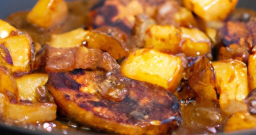 Křupavé pečené batáty se řízkem.